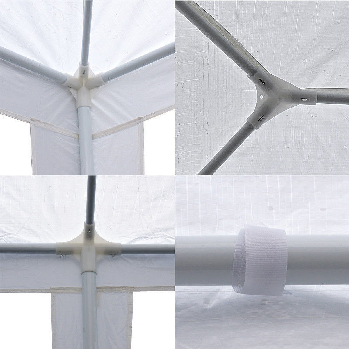 White Outdoor Gazebo Canopy Tent with 8 Removable Walls P8283