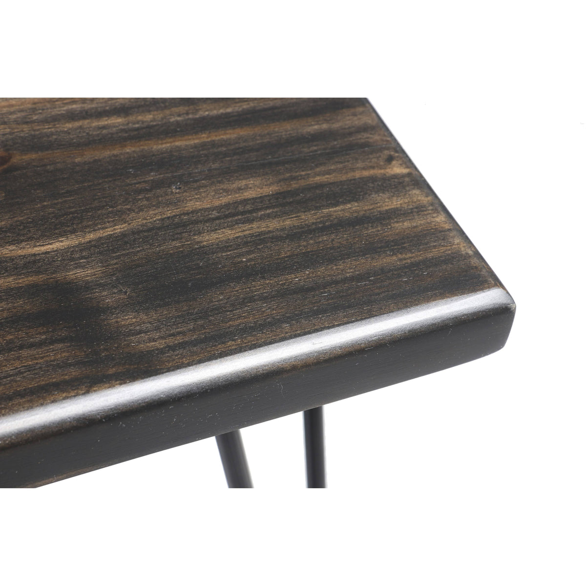 Rustic White Wood Bench Y65310