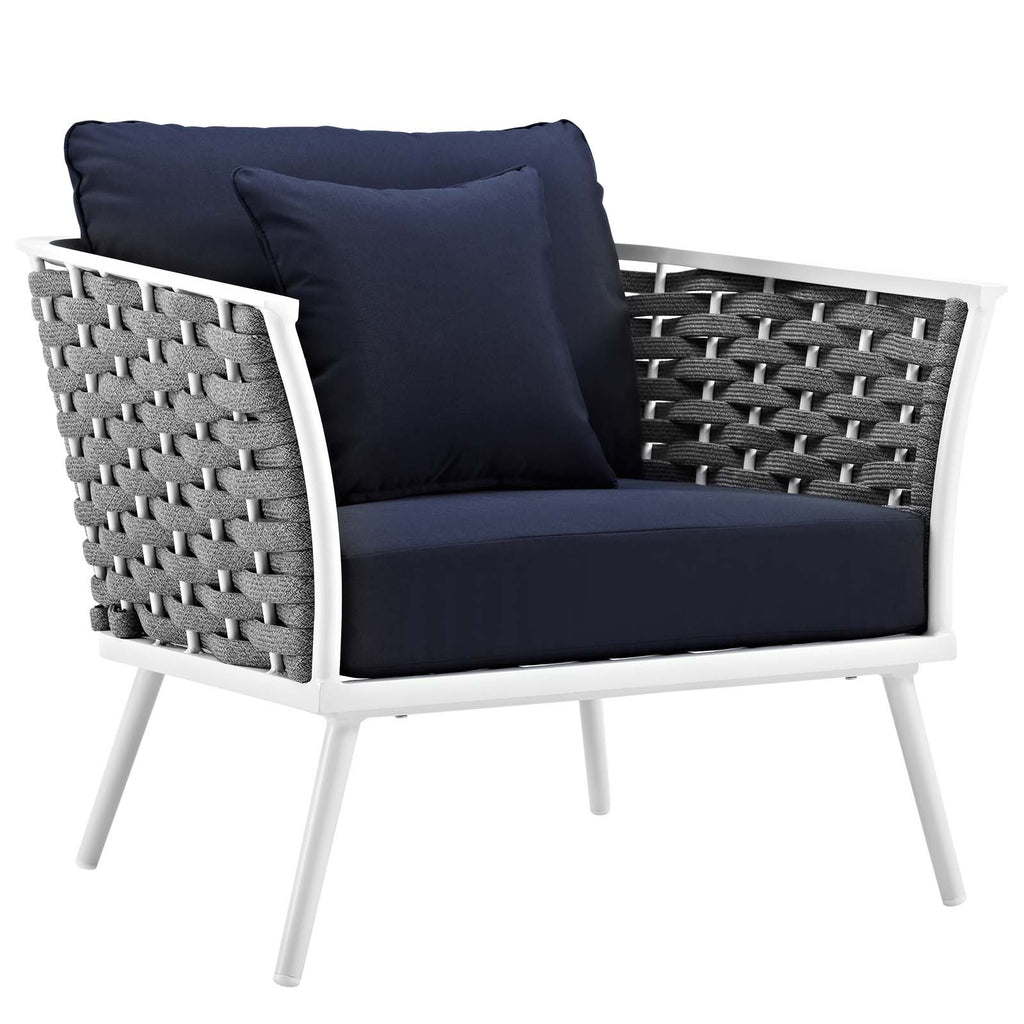 White Navy 2 Piece Aluminum Outdoor Sectional Sofa Set R87258
