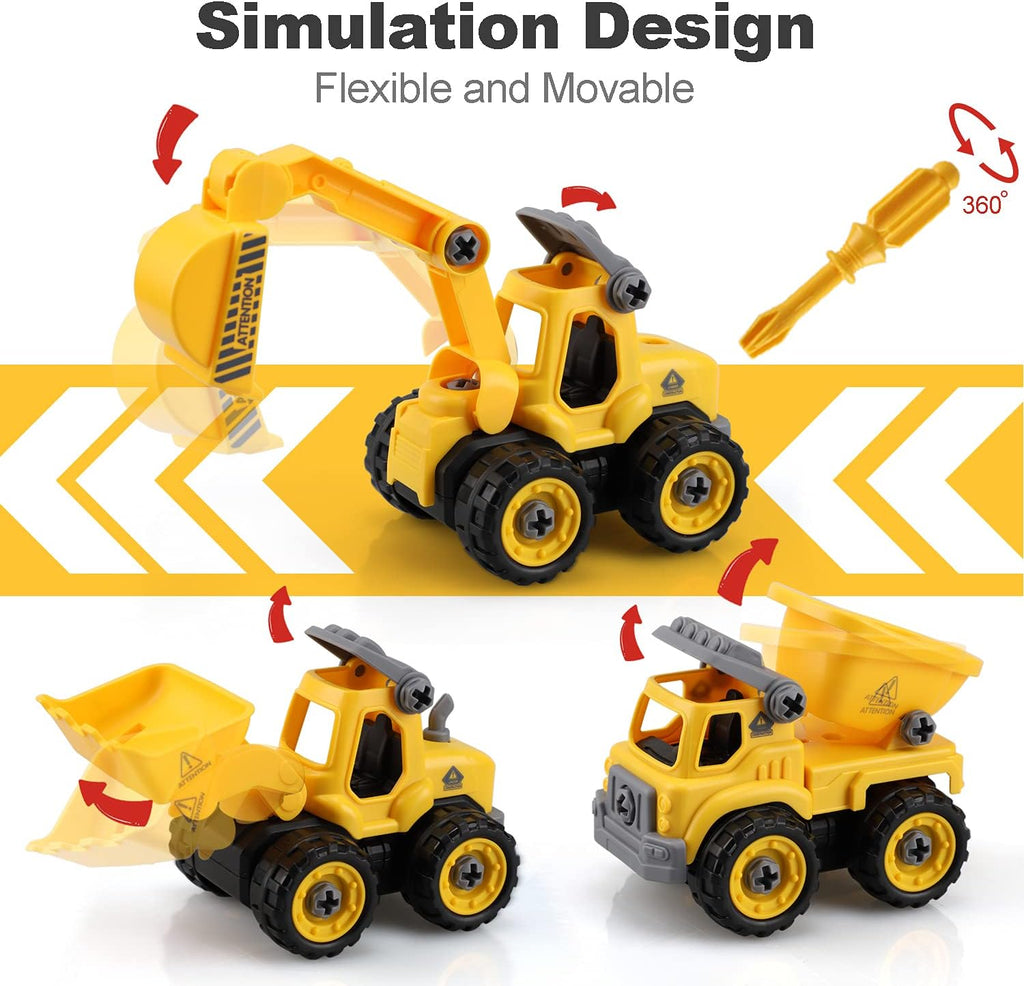 Take Apart Construction Vehicles Truck Toys Set with Drills Z3579
