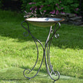 Galvanized Birdbath with Cast Iron Bird Accents X882764