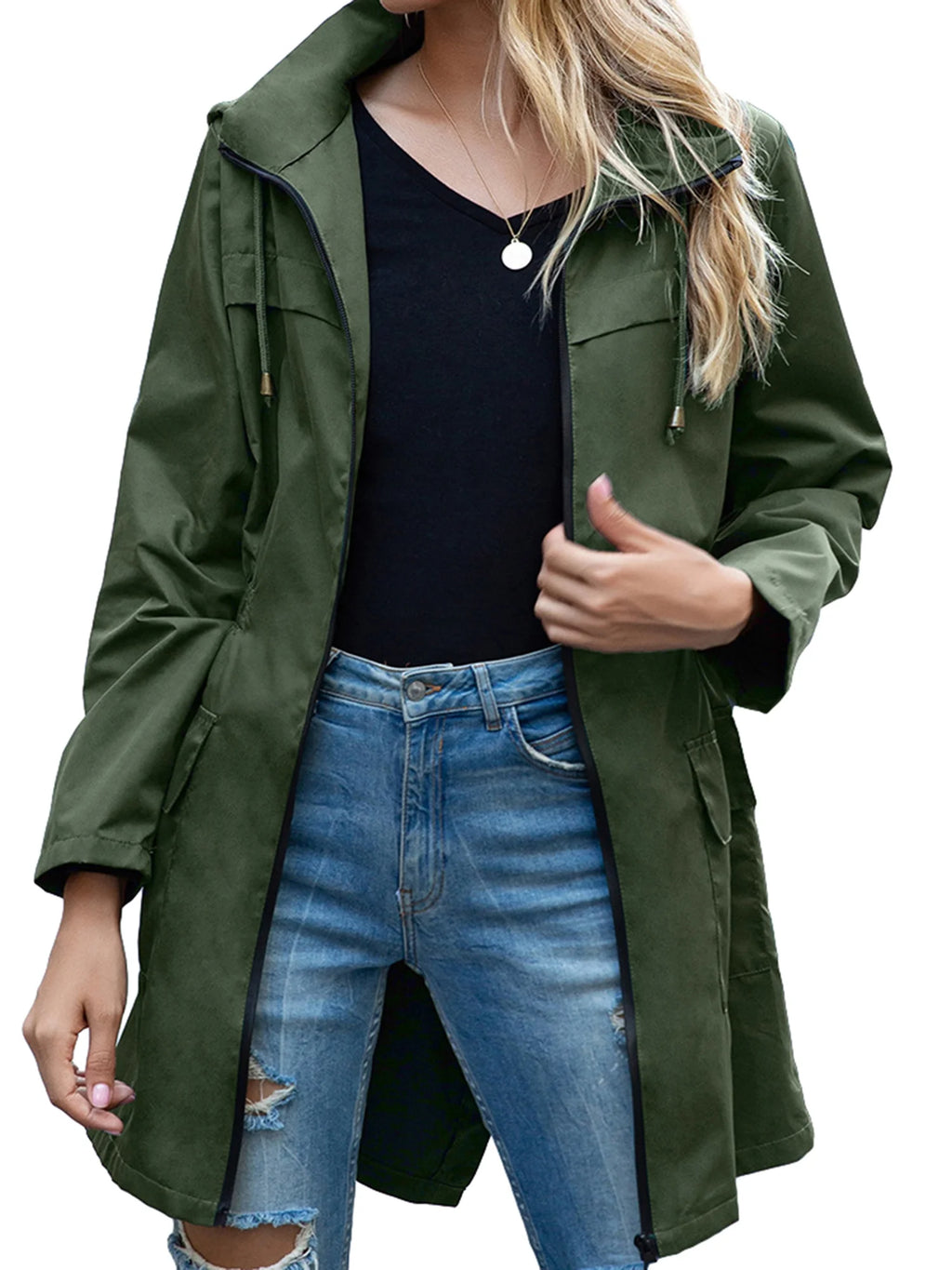 Waterproof Hooded Lightweight Rain Jacket L56549
