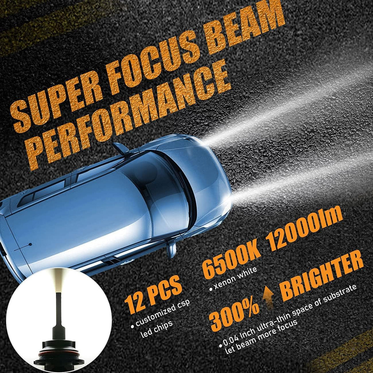 9004 HB1 LED Light Bulbs, 46W 12000LM 6500K, Pack of 2 U42599
