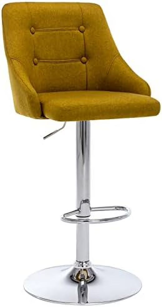 Adjustable Fabric Tufted Swivel Barstool with Back O45129