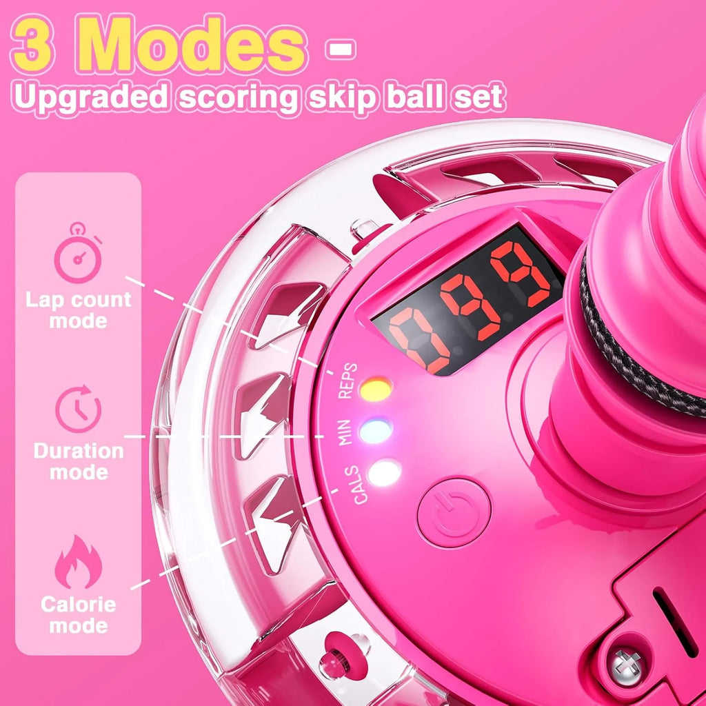 Foldable Ankle Skip Ball Toy with LED Counter and Flashing Lights Y4986