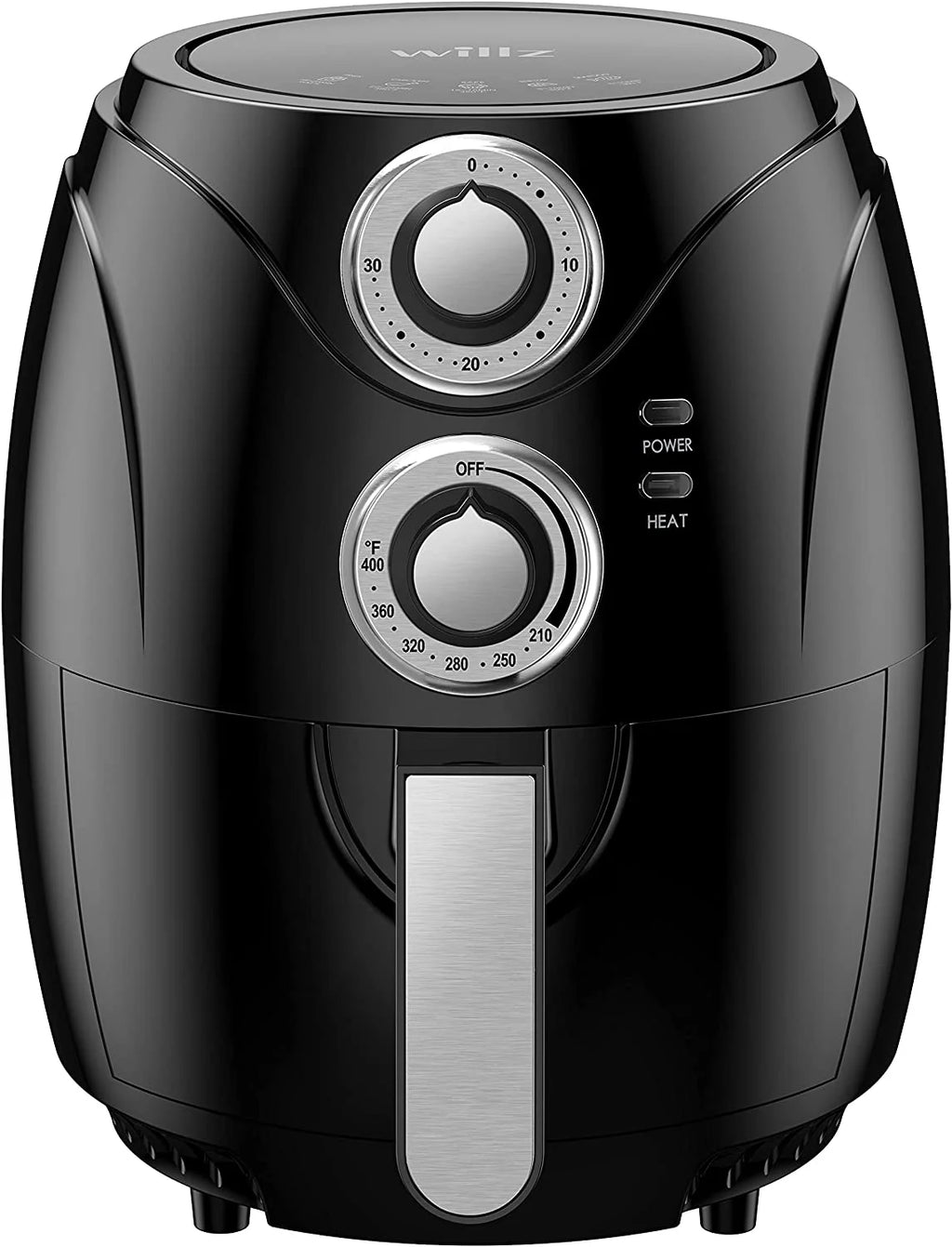 Compact Electric Air Fryer, Non-Stick Basket, 2.6 Quart, 1200W, Black J218