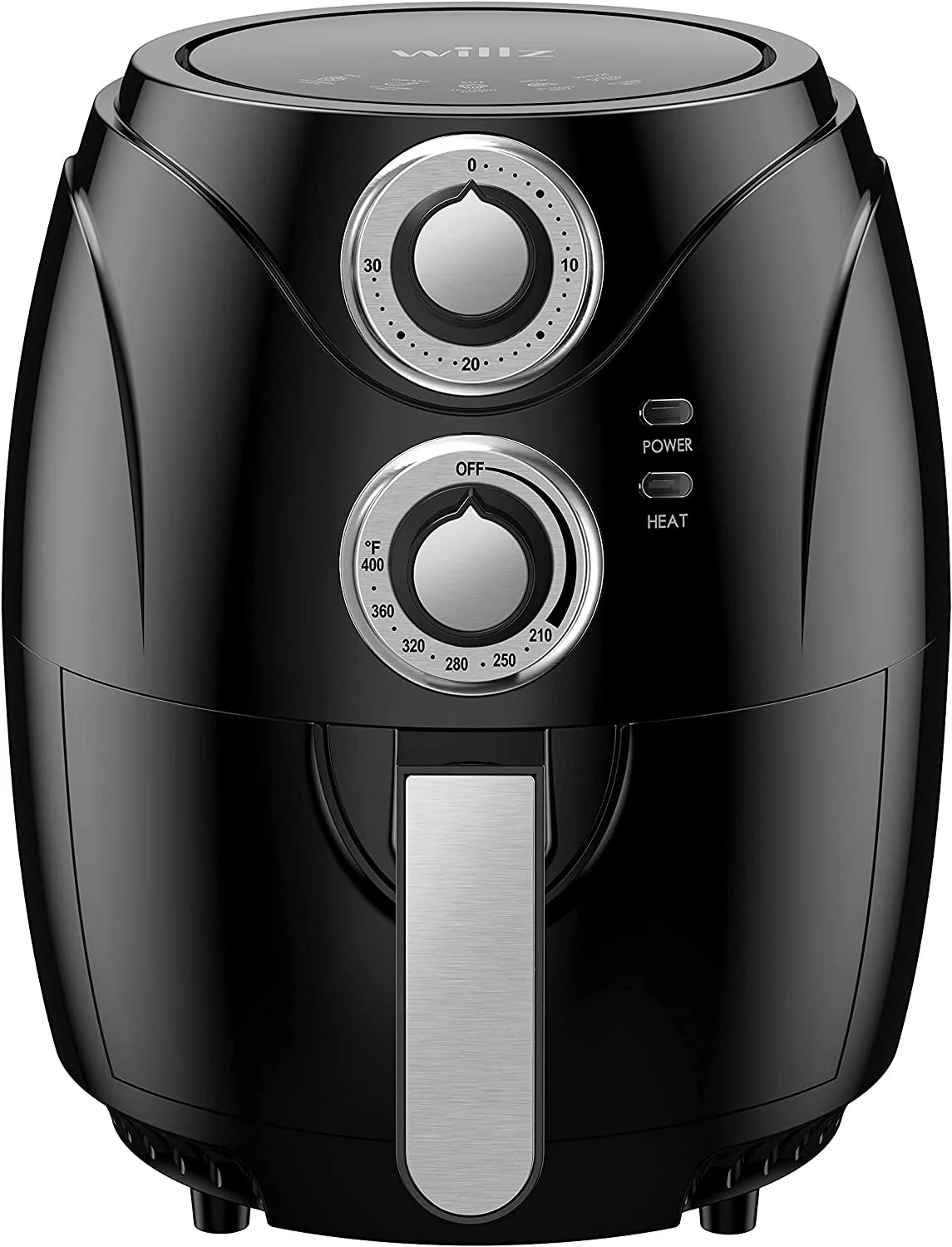 Compact Electric Air Fryer, Non-Stick Basket, 2.6 Quart, 1200W, Black J218