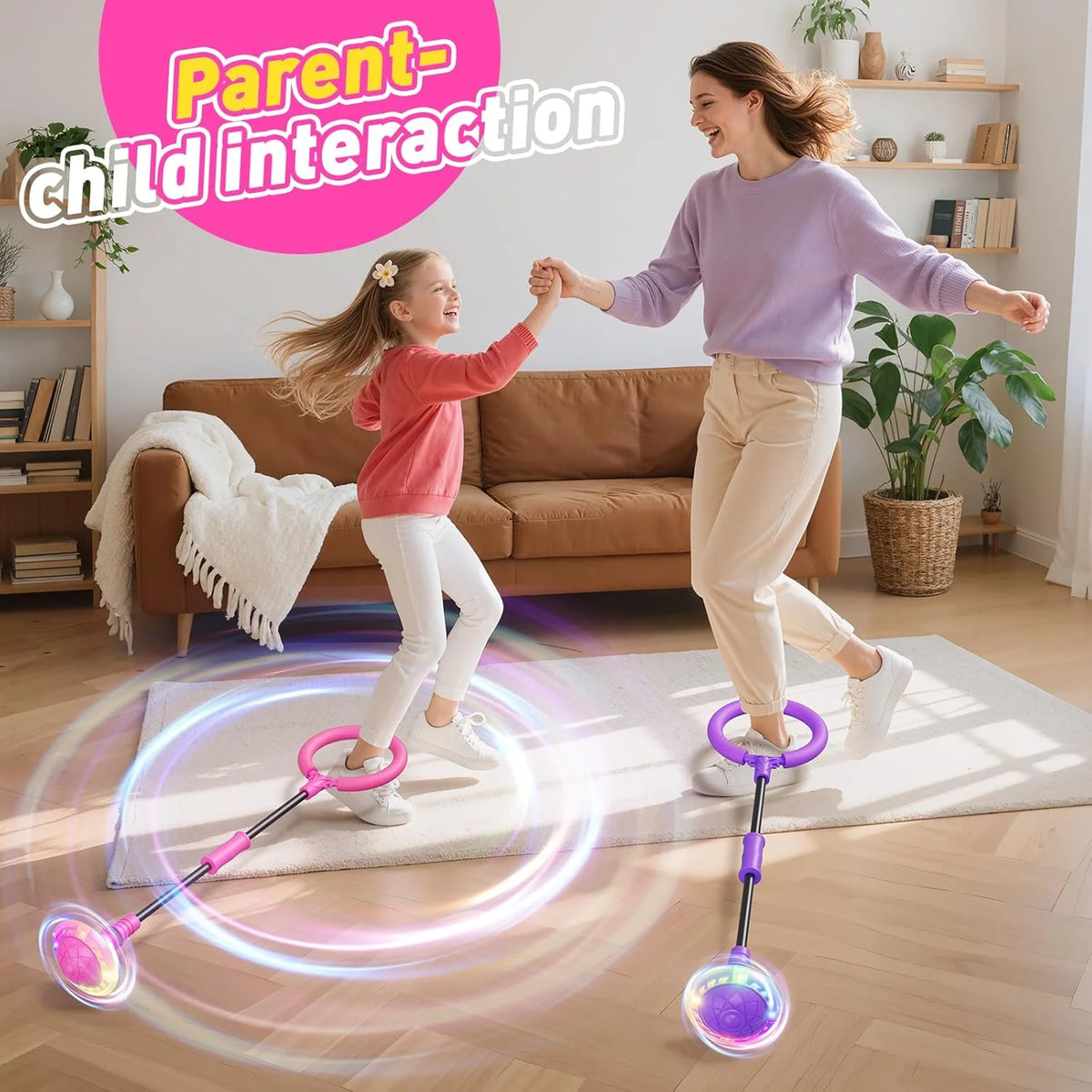 Foldable Ankle Skip Ball Toy with LED Counter and Flashing Lights Y4986