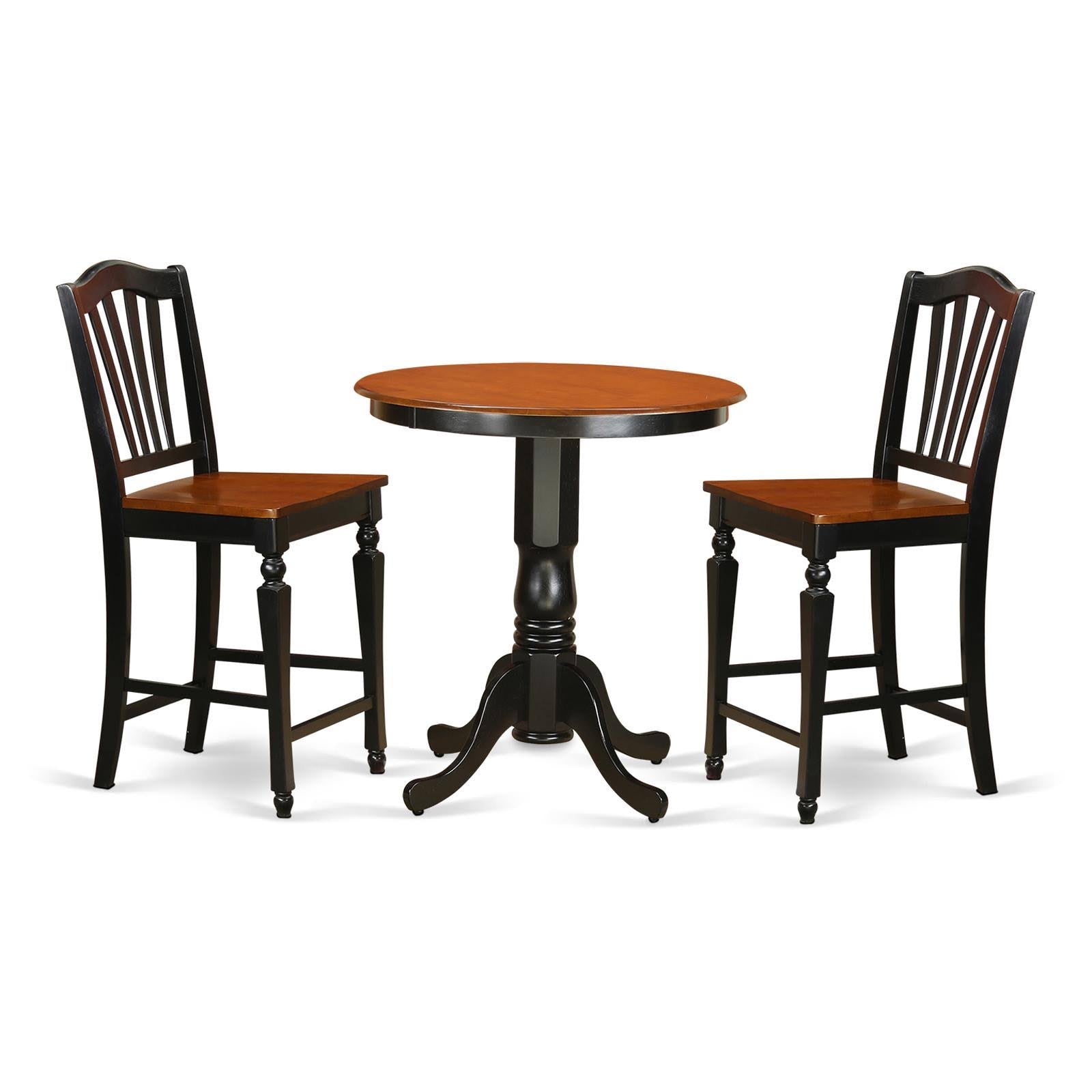 Black 3 Piece Counter Height Pub Table Set F545
