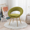 Olive Green Velvet Lounge Chair With Gold Plated Legs A429292