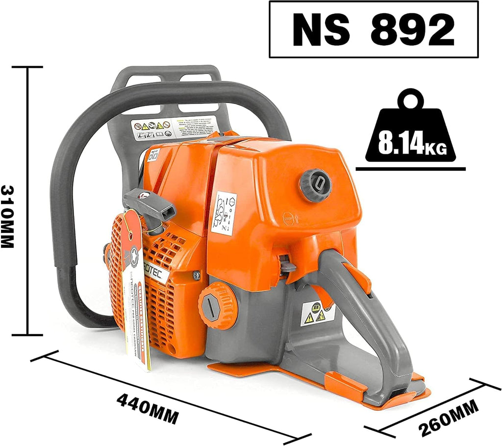 92cc Gas Chainsaw with 24 inch Bar and Chain K397