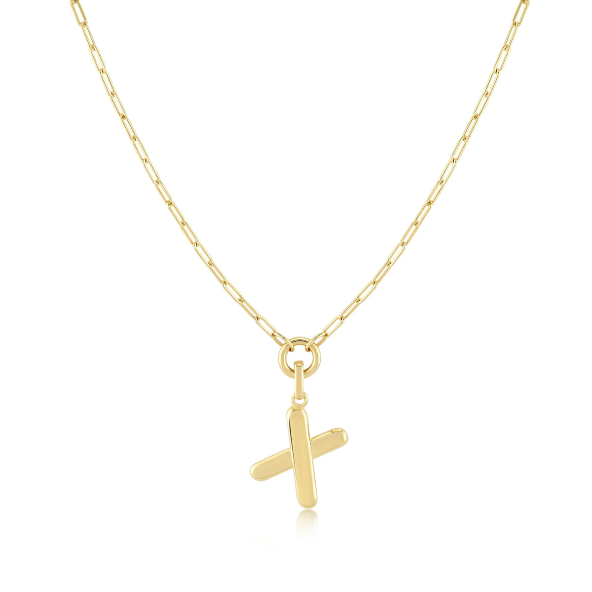 Gold-Filled Initial Necklace with A-Z Pendant Paperclip Chain H27224