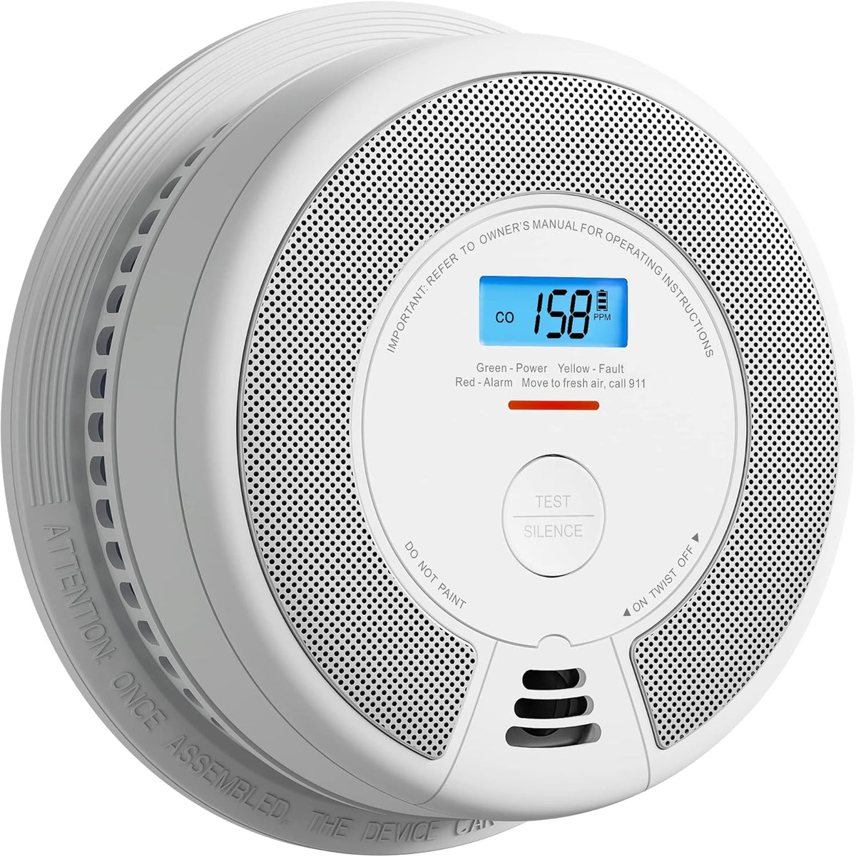 10-Year Battery Smoke Carbon Monoxide Detector Alarm with CO Readings A312501