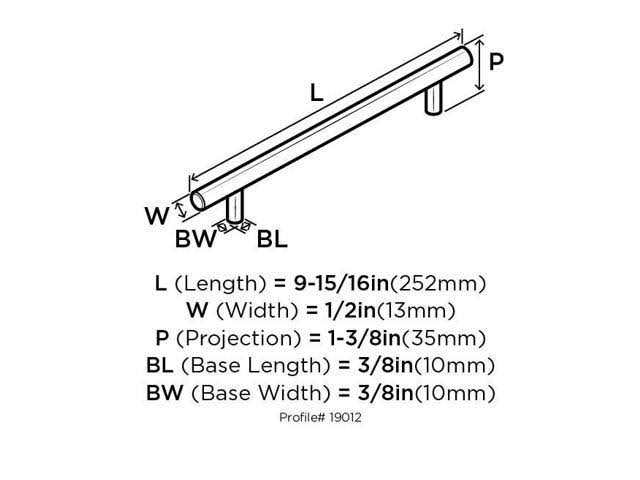 10 Pack Sterling Nickel Cabinet Pull B84927