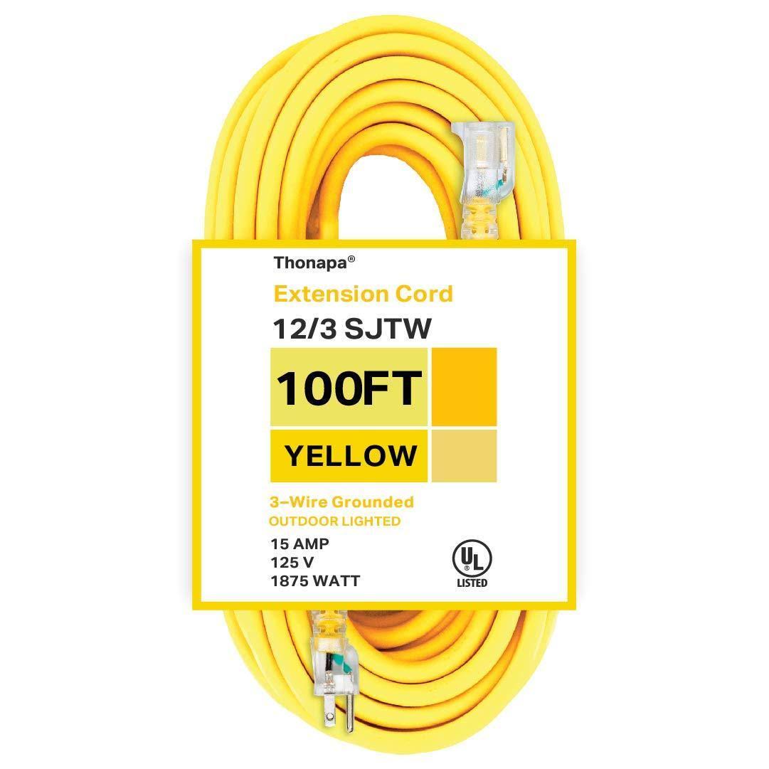 100 Foot 12/3 Heavy Duty Yellow Extension Cord B671654