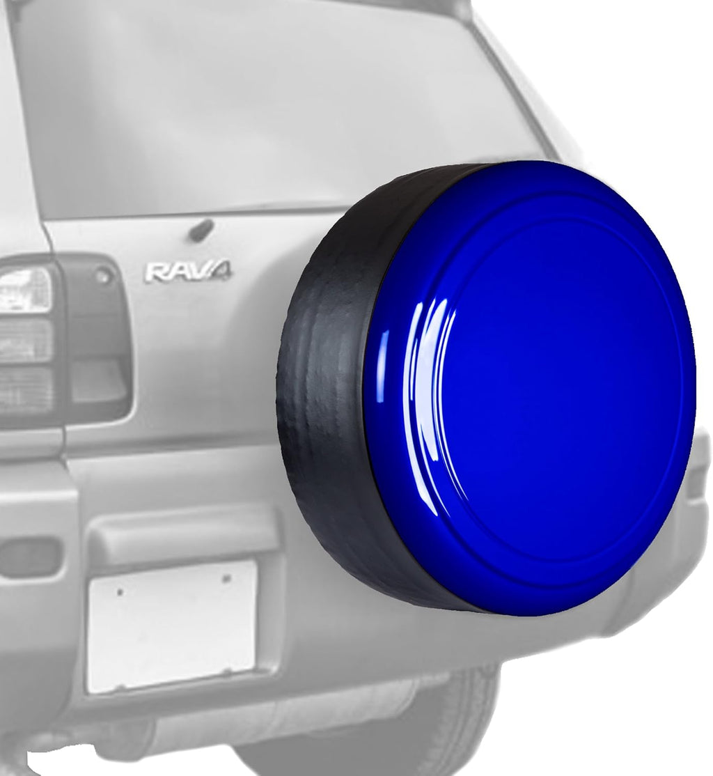 28" Color Matched Rigid Tire Cover for Toyota RAV4 (95-00) - Plastic Face & Vinyl Band - Alpine Silver B2427