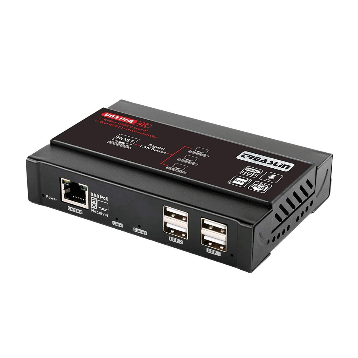 KVM Extender HDMI USB with POC, 80m 262ft Transmitter and Receiver, Cat5/5e/Cat6/6e HDMI to RJ45, 1080P 60fps Y156155
