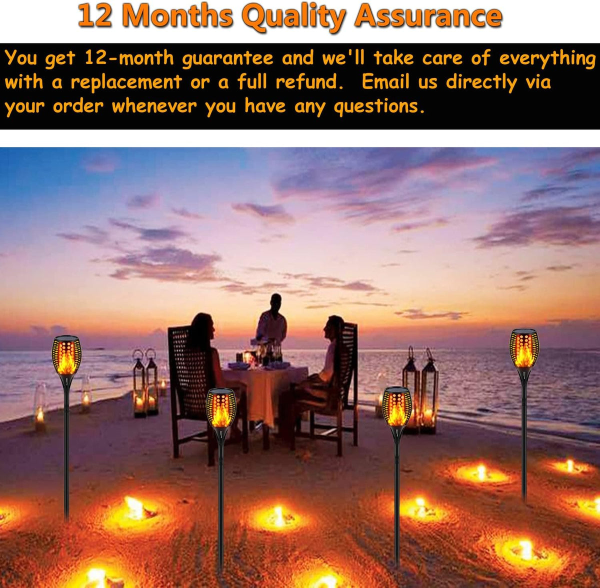 Upgraded Larger Solar Torch Lights, Waterproof Outdoor Dancing Flames Lights, Flickering Flames Garden Lights, Landscape Decoration Pathway Patio Lights 43 96 LED (4) L91928