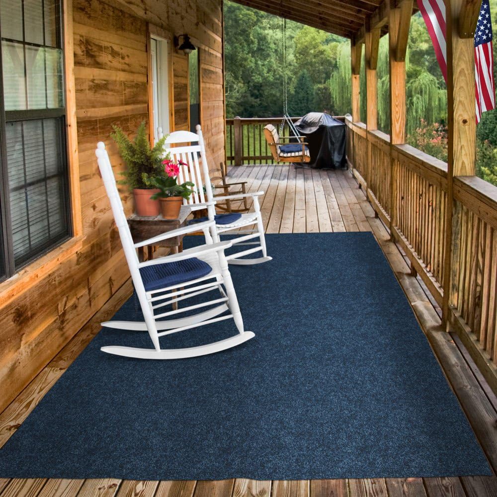 Indoor Outdoor Carpet with Rubber Marine Backing - Blue - 6 Feet x 50 Feet S9232
