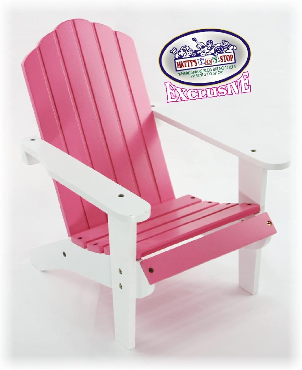 Pink/White Wooden Doll Furniture Adirondack Deck Chair B164
