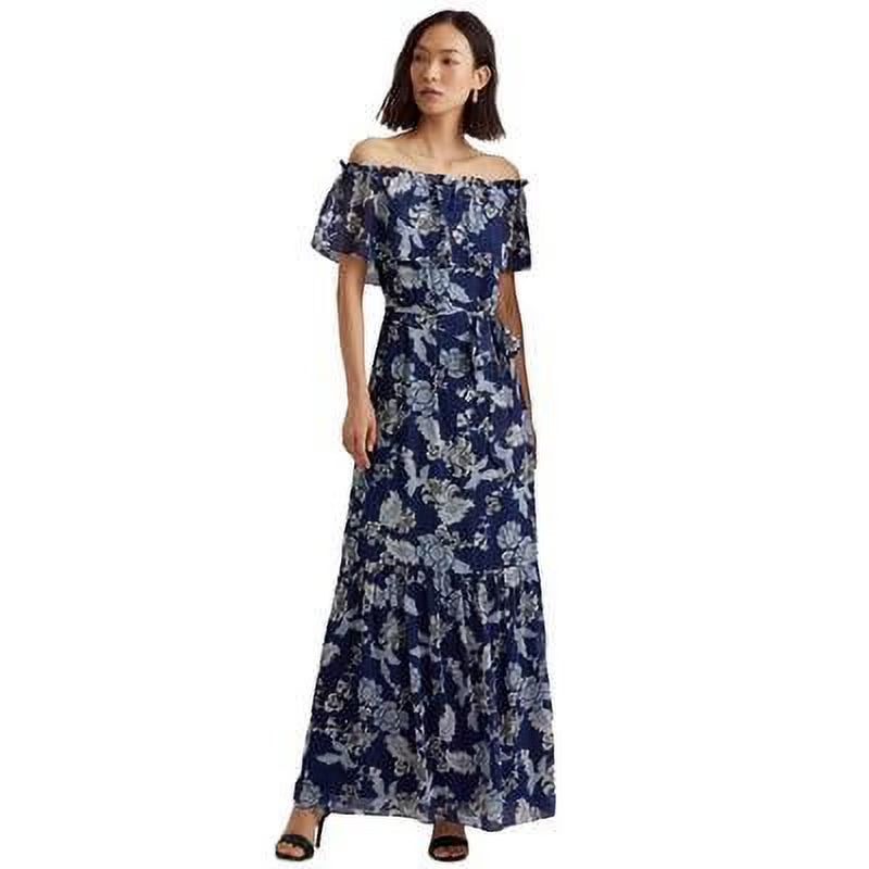 Floral Off-the-Shoulder Maxidress D151