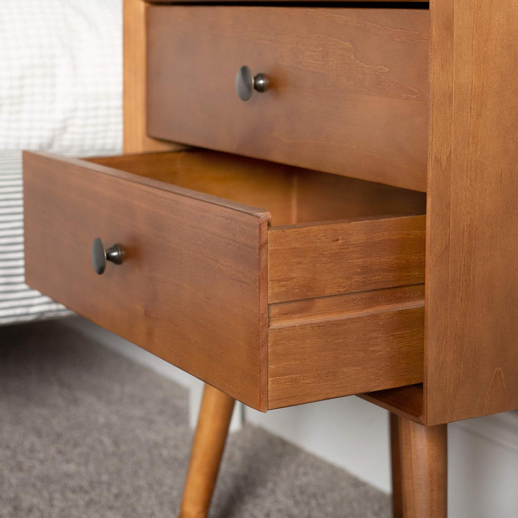 2 Drawer Solid Wood Nightstand Caramel X206