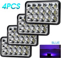4x6 inch LED Headlights Blue Halo Dot Rectangular Replacement X84309