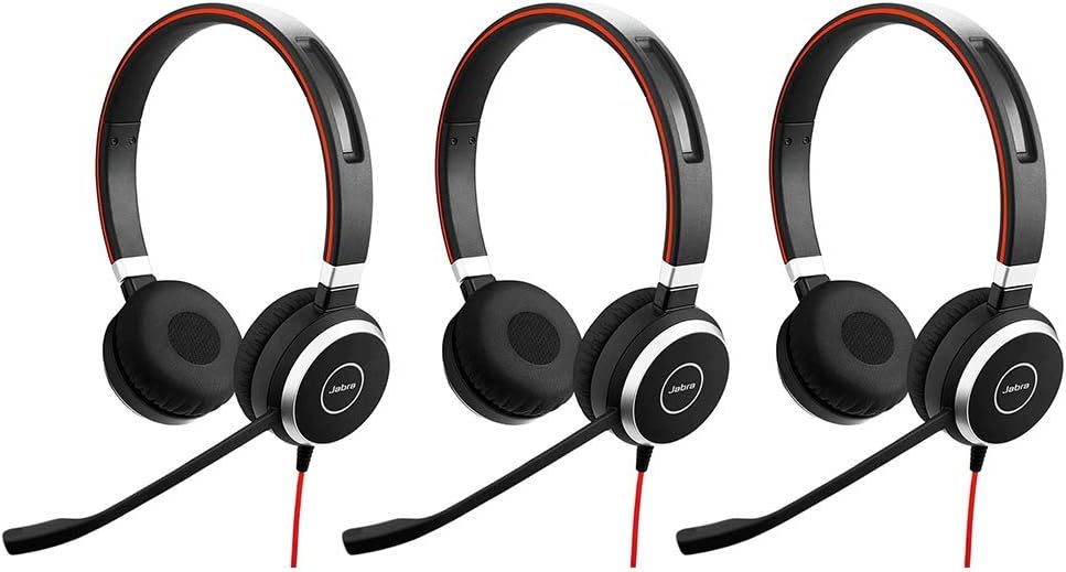 Wired Stereo Headset with 3.5mm Jack and USB-A Connection (3-Pack) Y754866