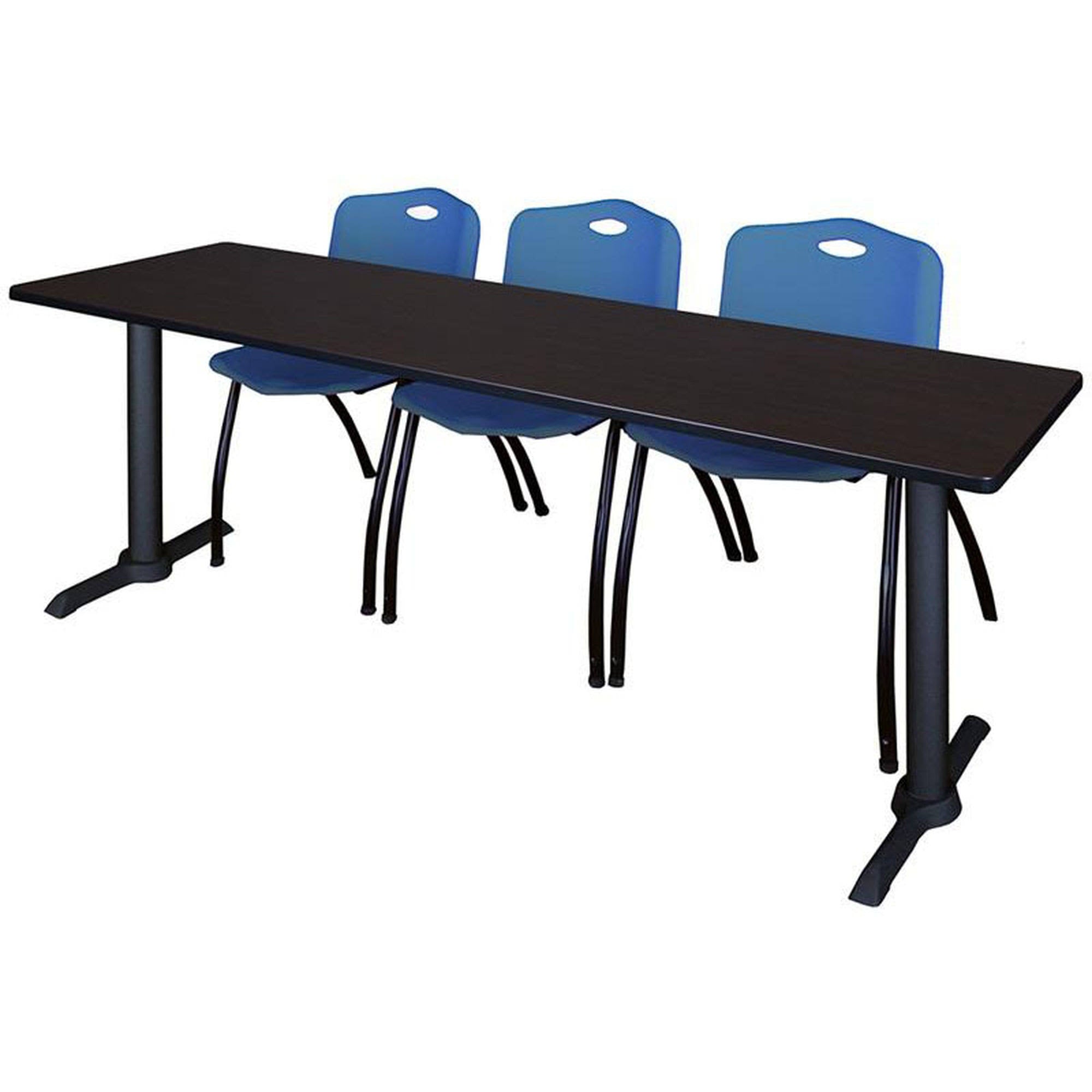 84x22 x 24x22 Training Table with 3 Stack Chairs P601446