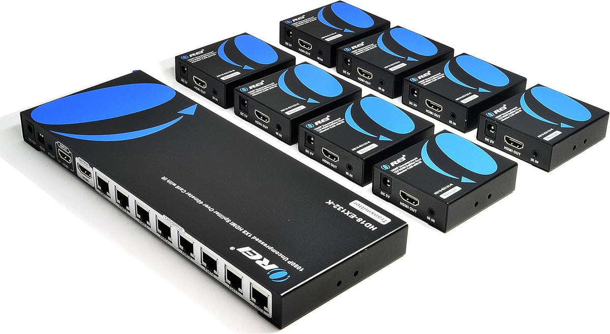 1x8 HDMI Extender Splitter Over Single Cable CAT6/7 1080P With IR Remote J498862