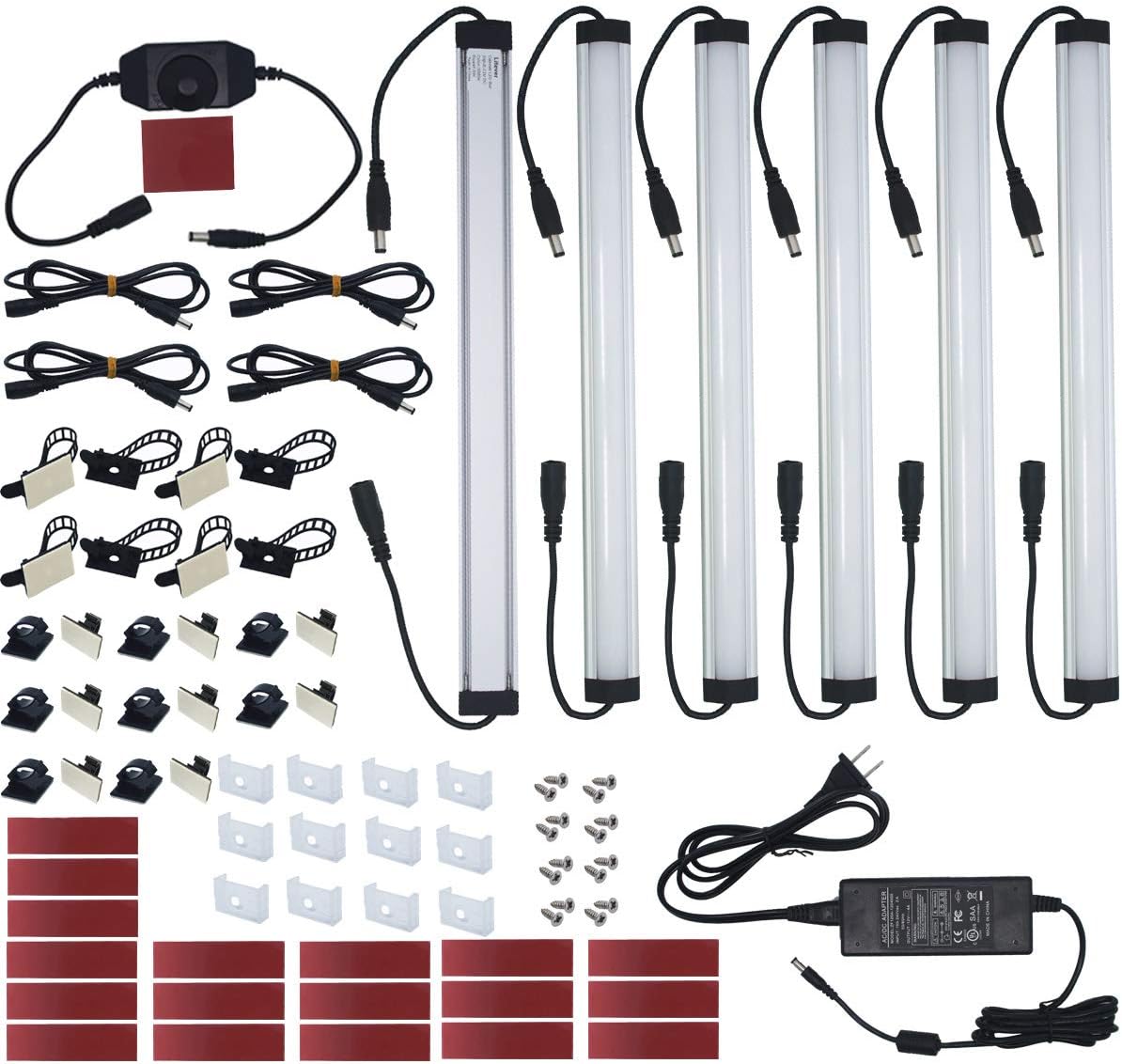 6 pcs 12 Inches LED Cabinet Light Strips, 2000 Lumen, Warm White C7530