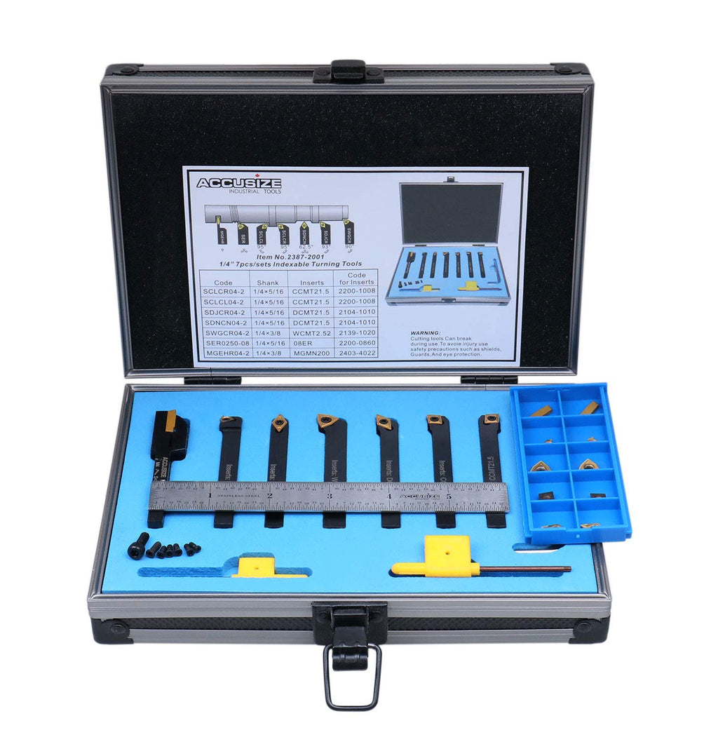 7 Pc Indexable Carbide Turning Tool Set K34034