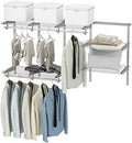 4 to 6 FT Wall-Mounted Closet Organizer Kit with Wire Shelving and Hanging Rods O328169