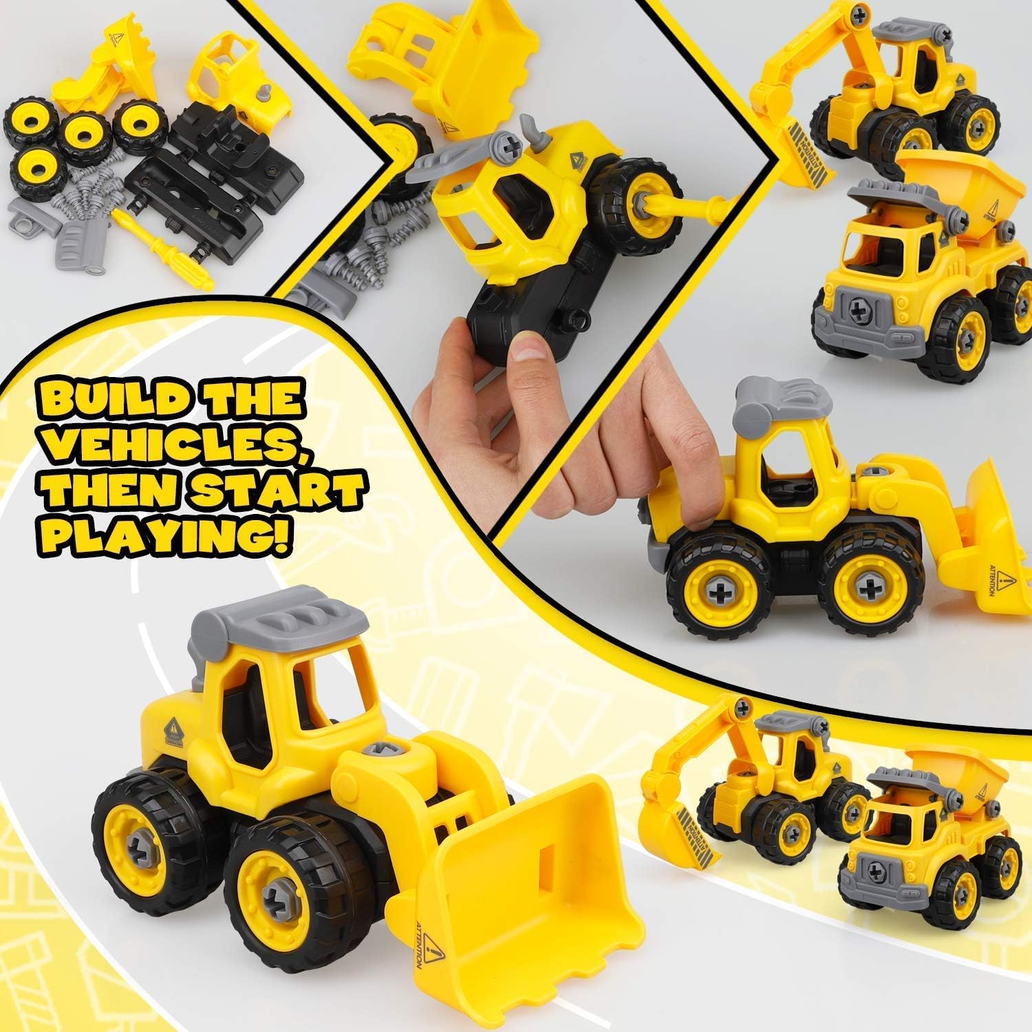 Take Apart Construction Vehicles Truck Toys Set with Drills Z3579