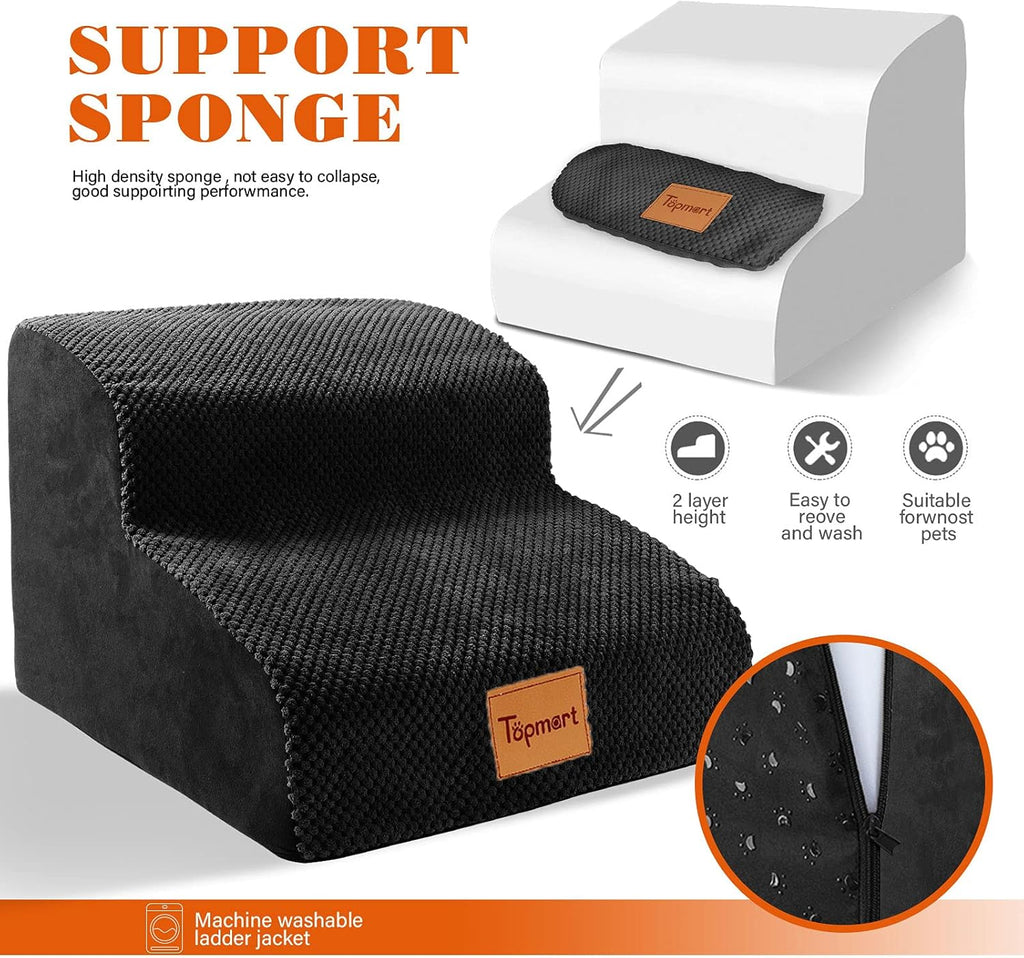 High Density Foam Pet Steps 2 Tiers, Non-Slip Dog Stairs C692