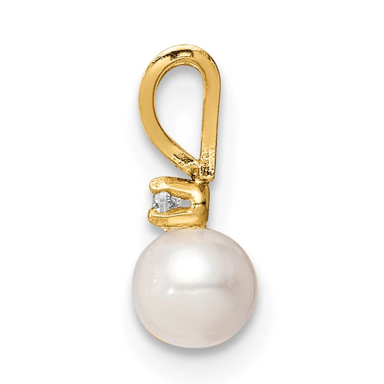 14K Yellow Gold Freshwater Cultured Pearl Pendant Necklace 16'' G954638