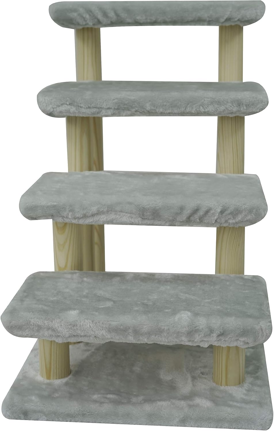 4-Step Wooden Pet Stairs with Detachable Carpet Y55692