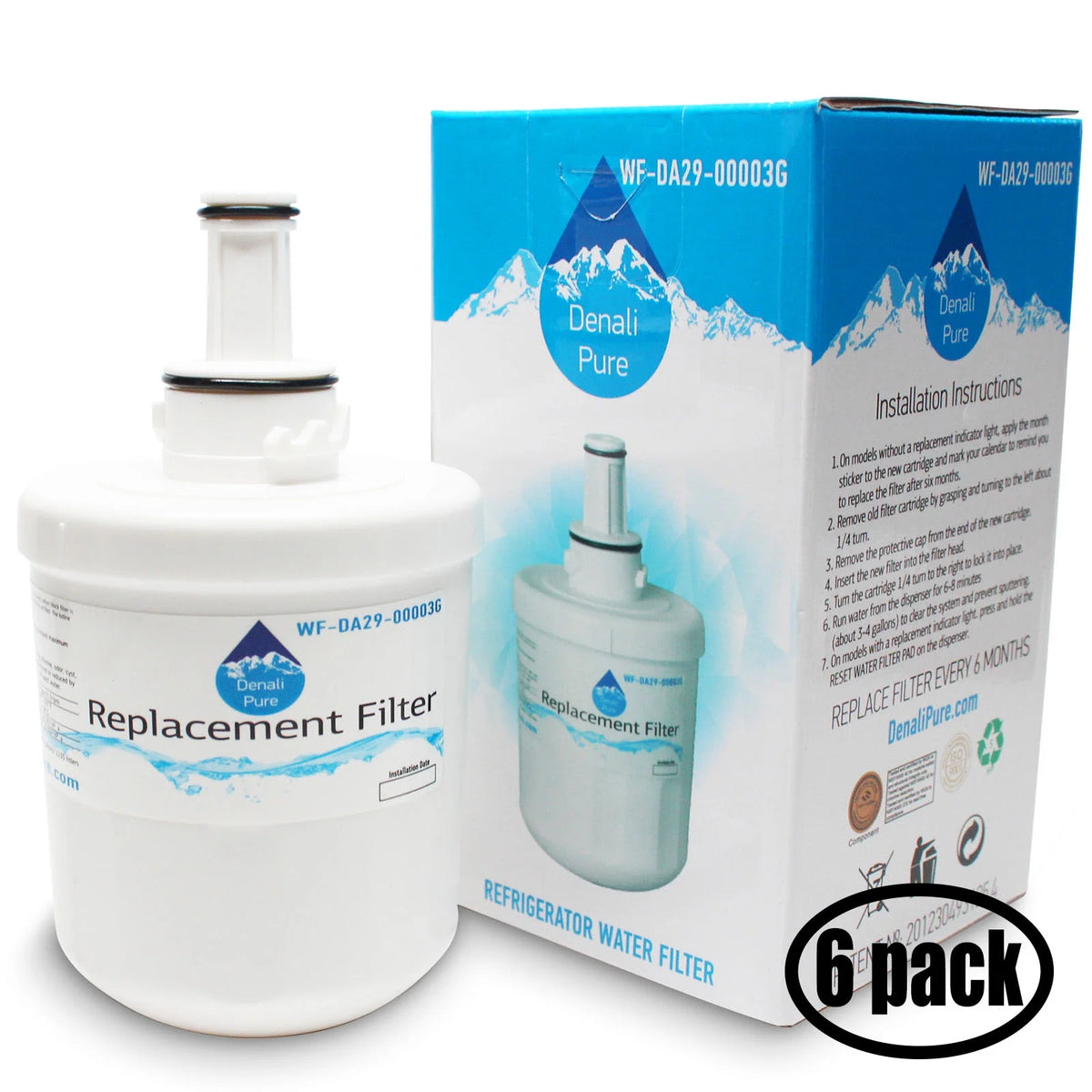 6-Pack Replacement Refrigerator Water Filter Cartridge M937