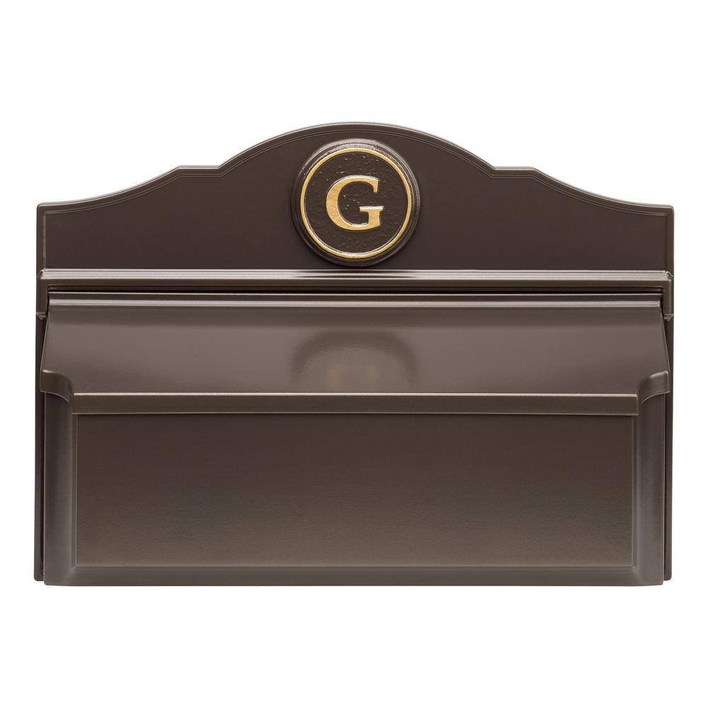 Brown/Gold Wall Mounted Mailbox Q567388
