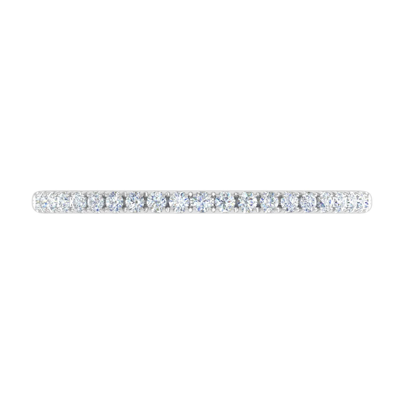14K White Gold Half Eternity Diamond Wedding Band Ring A606626