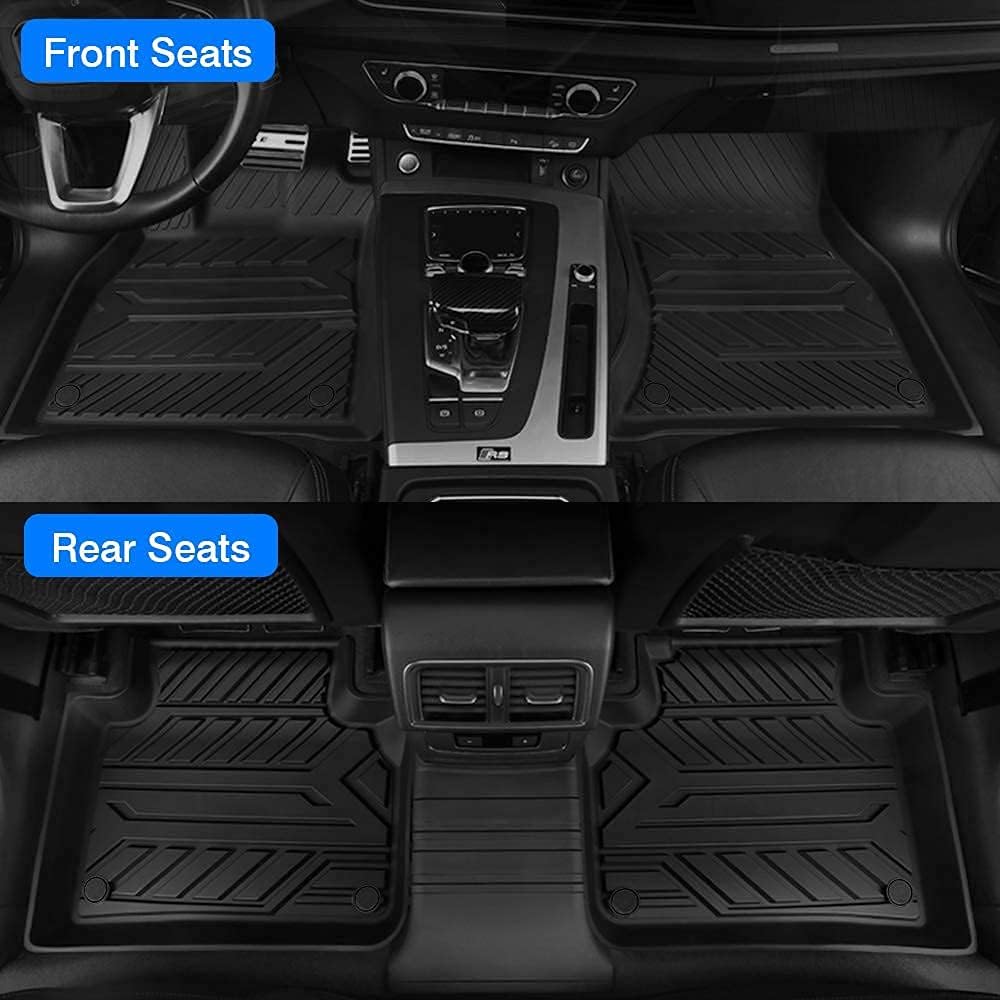 Black Heavy Duty Rubber Floor Mats for 2019 Ford Ranger SuperCrew U739