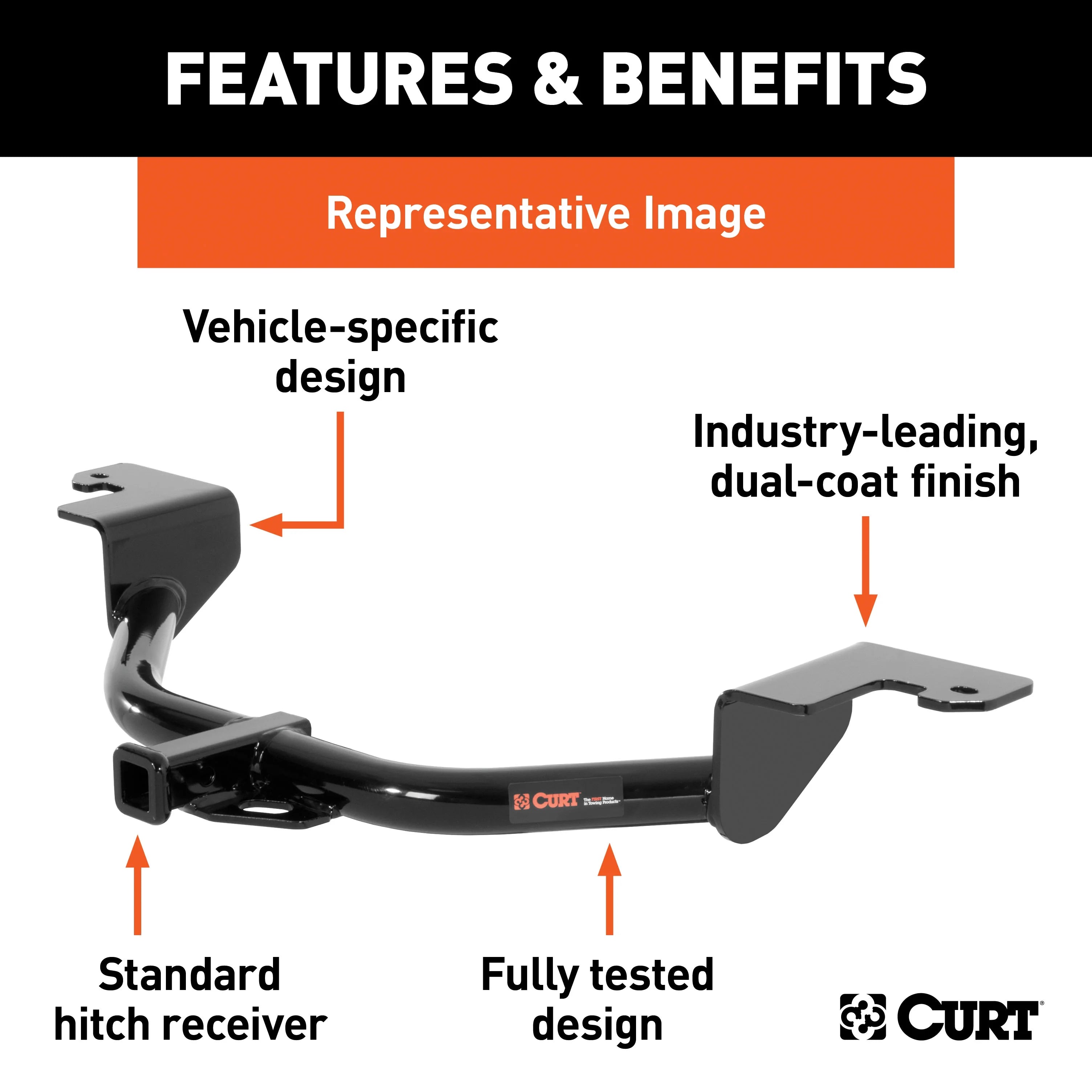 Class 2 Trailer Hitch with Installation Hardware, Pin & Clip N70494