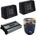Kicker 46TL7T124 Car Audio L7T Loaded Square 12 Thin Sub Box Bundle with Harmony HA-A800.1 Amplifier & Amp Kit D499