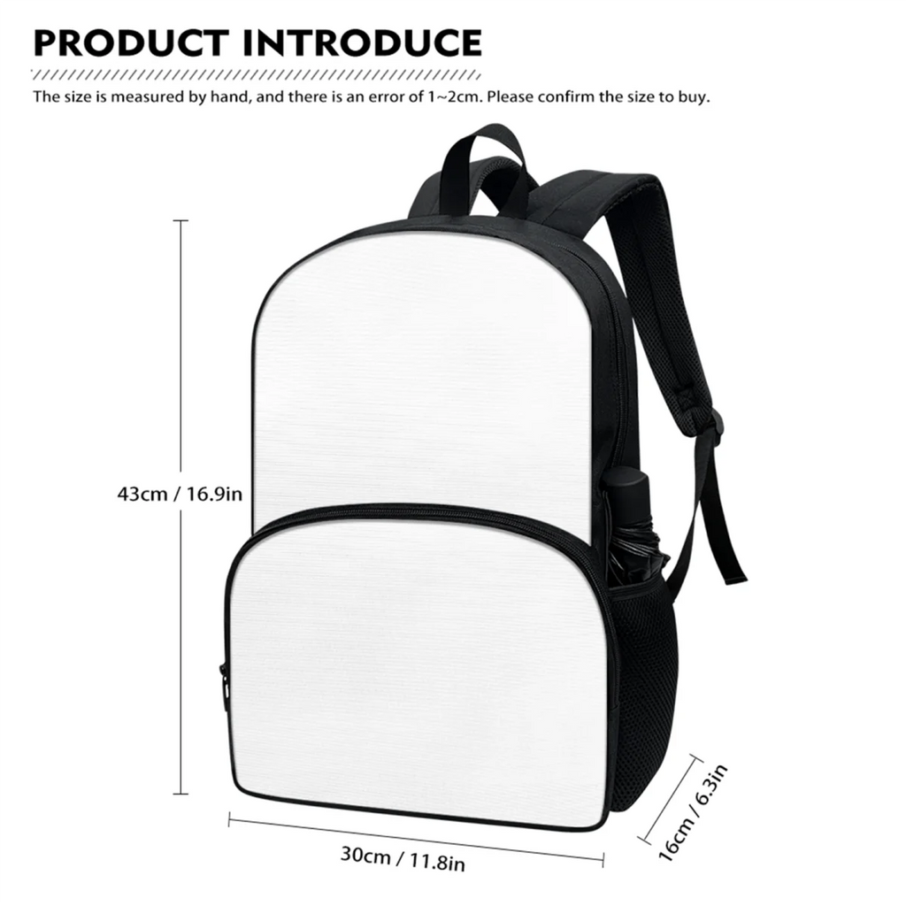 Cock Print Backpack 3-Piece Schoolbags Set with Front Zipper Pocket B908053