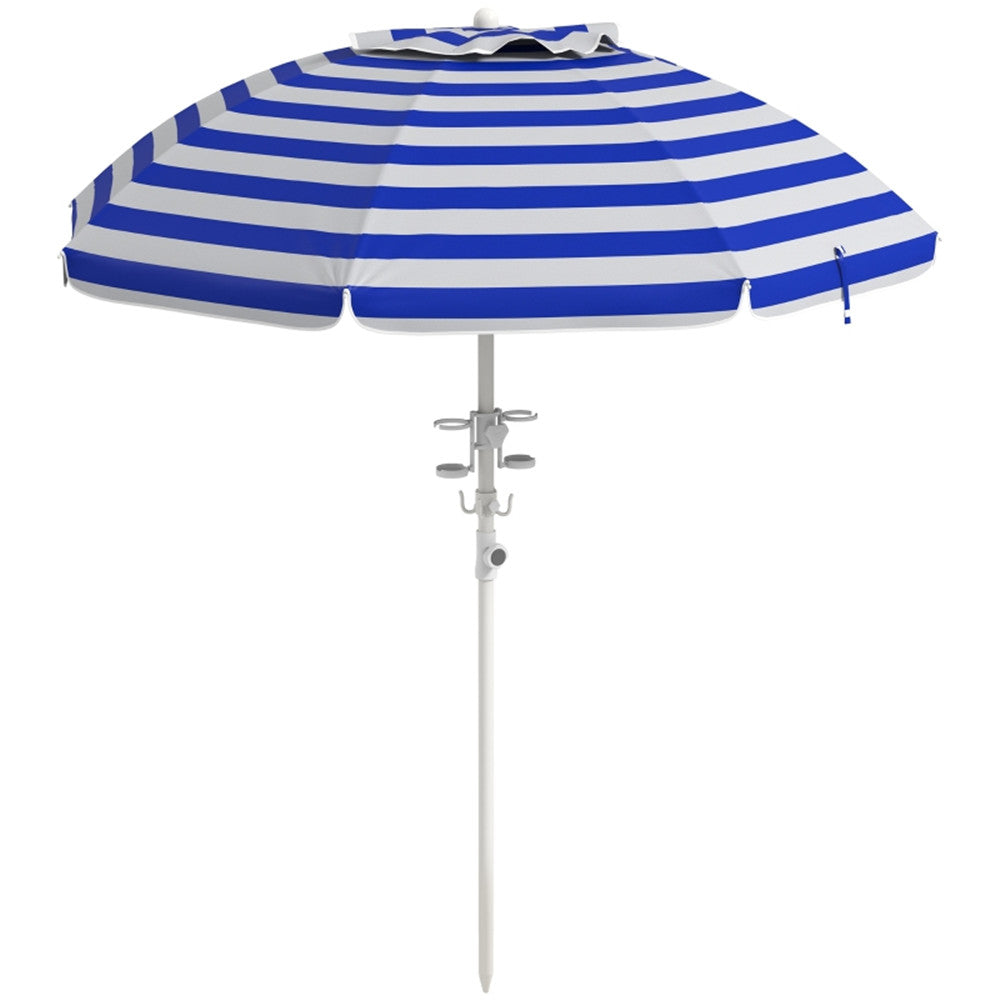 Striped Outdoor Beach Umbrella Parasol J264883