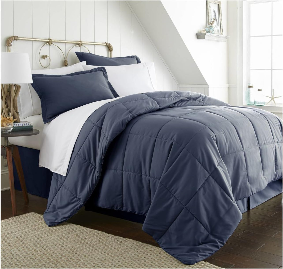 Navy 8 Piece Bed in a Bag Queen B930267