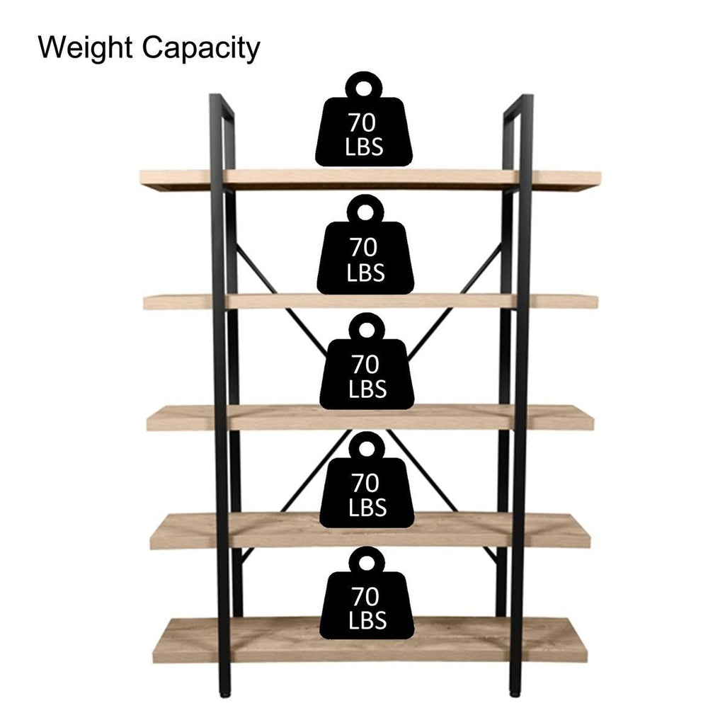 5-Tier Rustic Storage Bookshelf S560