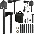 Survival Off-Roading Tool Kit Folding Shovel Camping Axe Multitool Pickaxe with Carrying Bag Black E5996