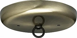Antique Brass Canopy Kit Diameter 5in Center Hole 7/16in Bar Holes 2-8/32 R9595