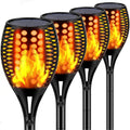 Upgraded Larger Solar Torch Lights, Waterproof Outdoor Dancing Flames Lights, Flickering Flames Garden Lights, Landscape Decoration Pathway Patio Lights 43 96 LED (4) L91928